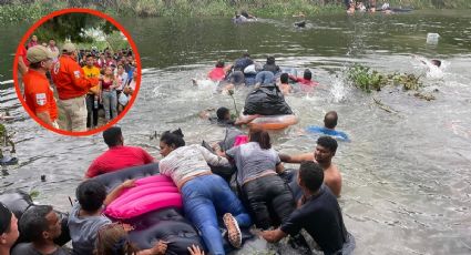 FOTOS: Migrantes se lanzan al Río Bravo e ignoran a agentes del INM