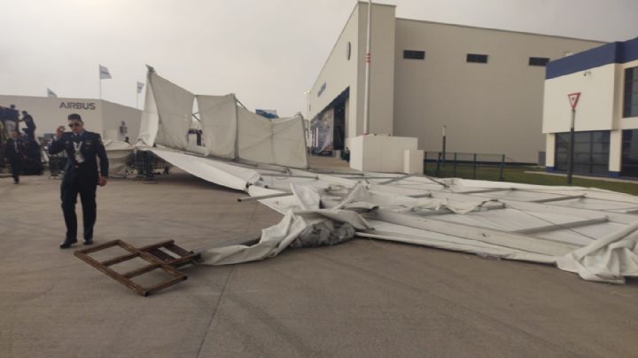 Colapsa carpa en Base Aérea de Santa Lucia y lesiona a 10 personas