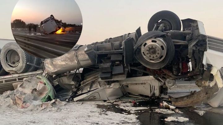 Celaya - Salamanca: tráfico detenido por volcadura de tráiler