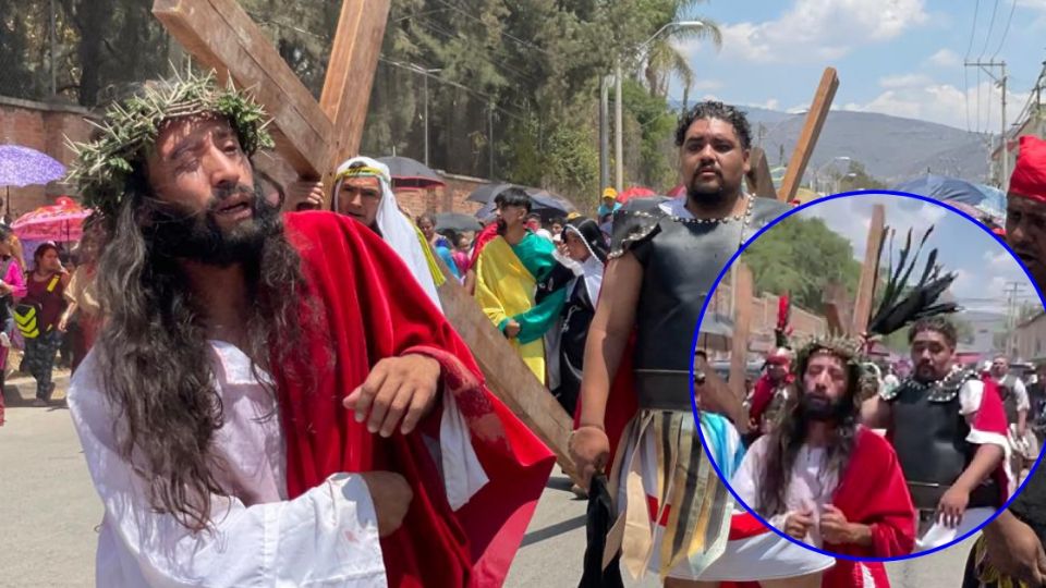 Cristo es golpeado por soldados romanos en su camino al Monte Calvario.