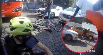 VIDEO: Automovilista arrolla intencionalmente a ciclista en Centro Histórico