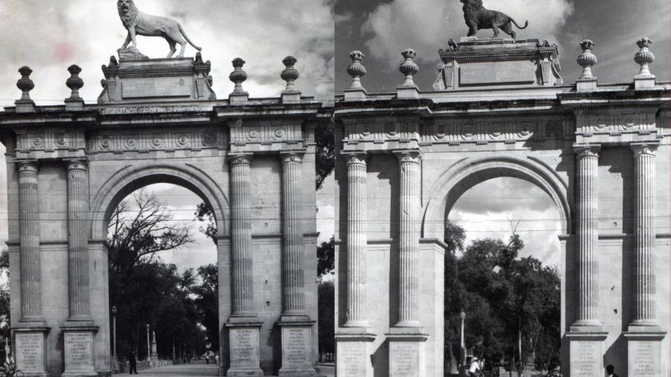 En la primera fotografía (de izquierda a derecha) aparece el león de la Calzada que actualmente se ubica en el Zoológico.