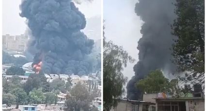 Incendio en Ecatepec consume fábrica de pintura en la zona de San Pedro Xalostoc