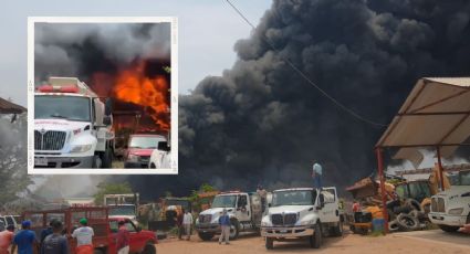 Tras 4 horas, sofocan incendio en corralón municipal de Minatitlán, Veracruz