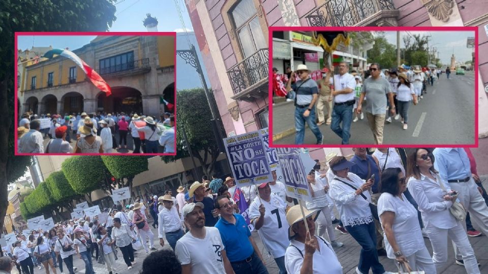 Ciudadanos de 3 municipios de Guanajuato marcharon para exigir respeto a la autonomía de los poderes federales.