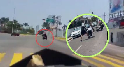 Motociclista se pasa el alto y golpea a tránsito de Boca del Río