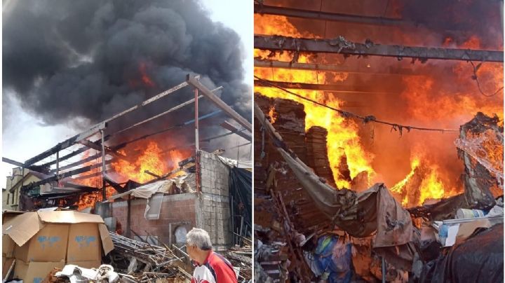 VIDEO: Incendio consume bodega de plásticos en Toluca, hay ocho intoxicados