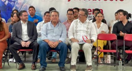 Marcelo Ebrard llega a Ecatepec acompañado de Pío López Obrador