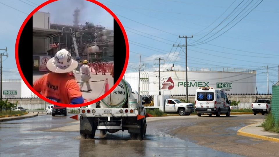 Se registra explosión e incendio en la Refinería Olmeca de Dos Bocas, Tabasco.