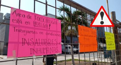 Con carteles en Torre Pediátrica, personal exige condiciones dignas del hospital