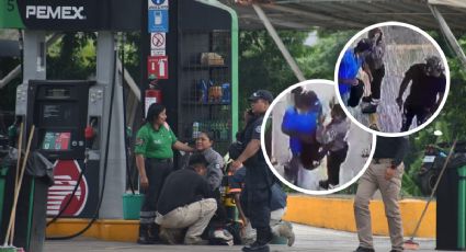 VIDEO: A punta de pistola, asaltan a trabajadores en gasolinera de Acayucan