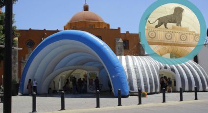 El museo inflable  que llevan a las colonias de la periferia de León, enseña la historia de la ciudad