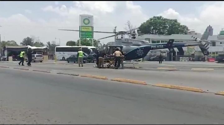 Trasladan en helicóptero hombre con amputación parcial de pierna en Ecatepec