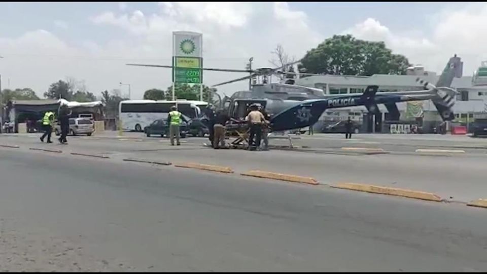 Trasladan en helicóptero hombre con amputación parcial de pierna en Ecatepec