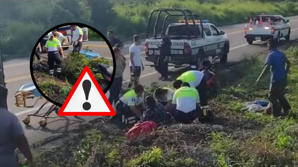 Tráiler embiste a motociclistas en el sur de Veracruz