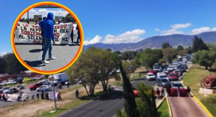 Bloqueo en bulevar Felipe Ángeles desquicia tránsito en Pachuca, ¿quiénes son y qué piden?