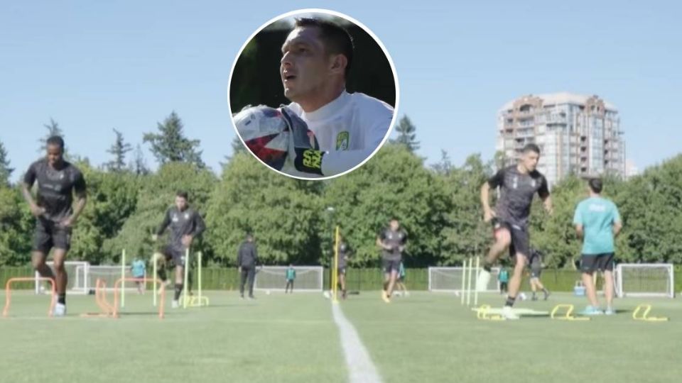 Entrenamiento del equipo León este jueves en Canadá, previo a su juego contra Vancouver de este viernes.