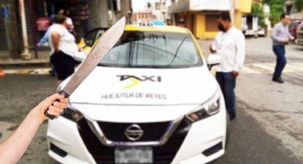 Taxista enloquecido de Hidalgo causa pánico con machete en mano | FOTOS
