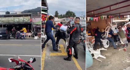 VIDEO | “No rompan las sillas, están bien caras”: bikers arman campal en Tres Marías