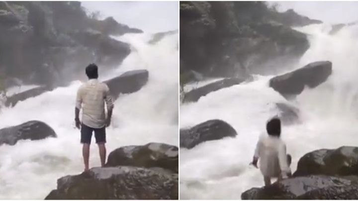 VIDEO: Joven pide lo graben contemplando una cascada en la India y muere