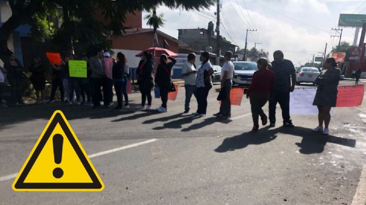 Cierre de avenida Chedraui Caram, Xalapa, hoy 7 de julio. Esta es la protesta