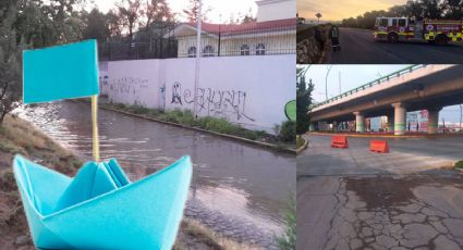 Precaución: Cierre parcial en bulevar Nuevo Hidalgo Pachuca por inundación; siguen labores I Fotos