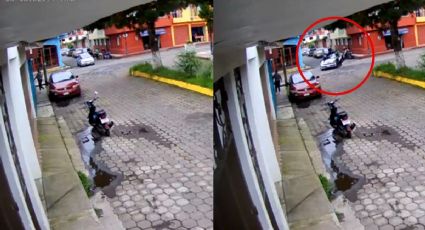 VIDEO| Por ir a exceso de velocidad policía choca y sale disparado de su moto en Michoacán