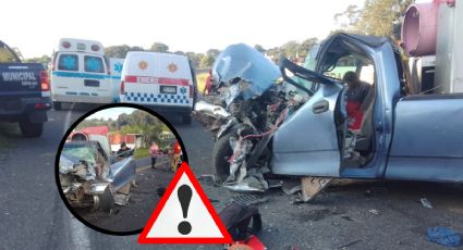 Accidente en la Xalapa-Perote: Chocan camioneta y tráiler; hay dos lesionados