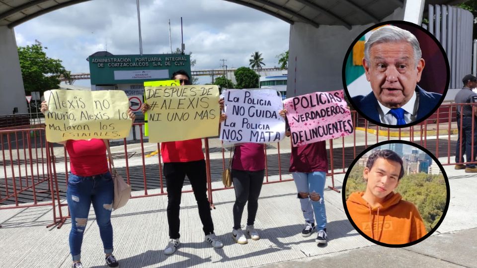 Protesta durante visita de AMLO en Coatzacoalcos
