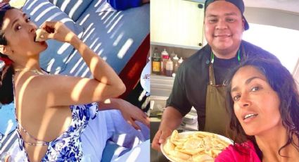 Salma Hayek se encuentra a chef jarocho en sus vacaciones por Baja California
