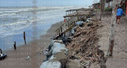 Erosión del mar pone en riesgo a familias en costas de Tecolutla, Veracruz