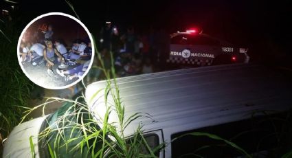 Migrantes de Vietnam se accidentan en Veracruz; iban en camioneta de Oaxaca