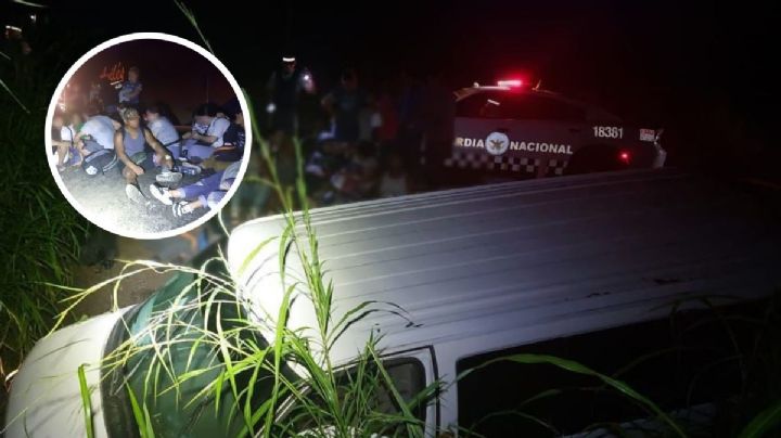 Migrantes de Vietnam se accidentan en Veracruz; iban en camioneta de Oaxaca