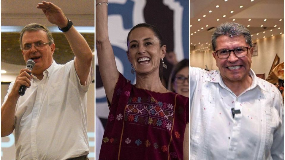 Marcelo Ebrard, Claudia Sheinbaum y Ricardo Monreal, aspirantes a la candidatura presidencial de Morena.