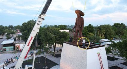 Construyen estatua gigante de Emiliano Zapata en Veracruz, la más grande del país