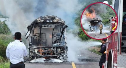 Arde autobús de Flecha Amarilla; pasajeros se salvan