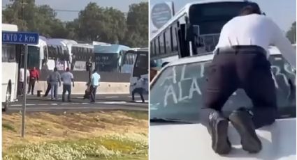 México-Pachuca: una cascarita en plena autopista y riña, así fue el bloqueo