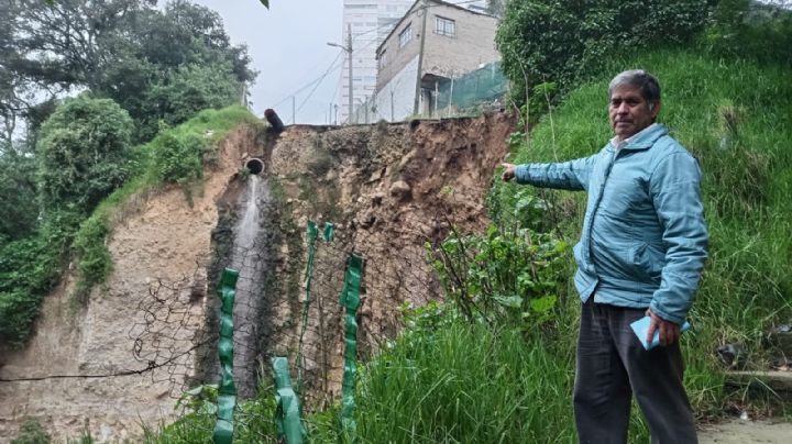 "Temo que vaya a colapsar";  vecinos de Cuajimalpa ante el desgajamiento de barranca