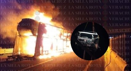 Se incendia remolque cargado con vehículos en carretera de Nogales, Veracruz