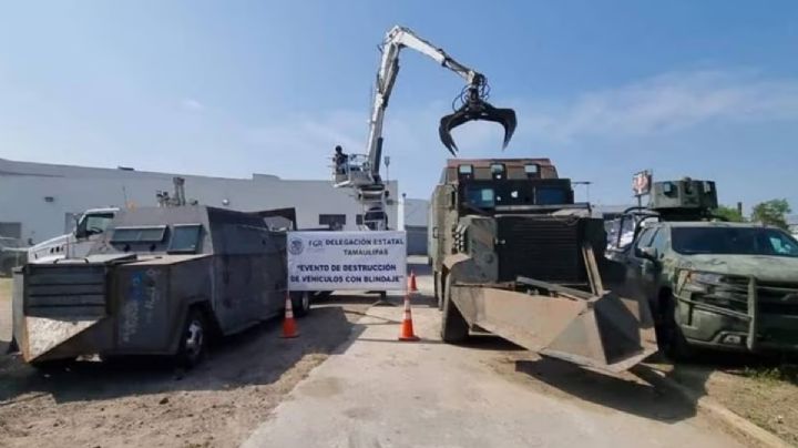 FOTOS | Así se destruyen los “monstruos” asegurados al narco en Tamaulipas