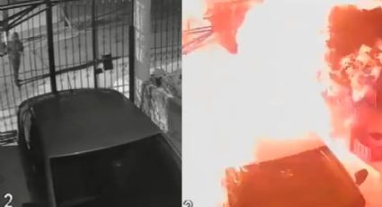 VIDEO| Hombres arrojan gasolina a auto en predio y este es consumido por el fuego