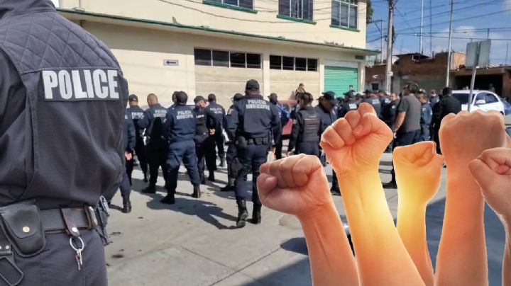 Policías hacen paro laboral en Tizayuca; esto es lo que piden