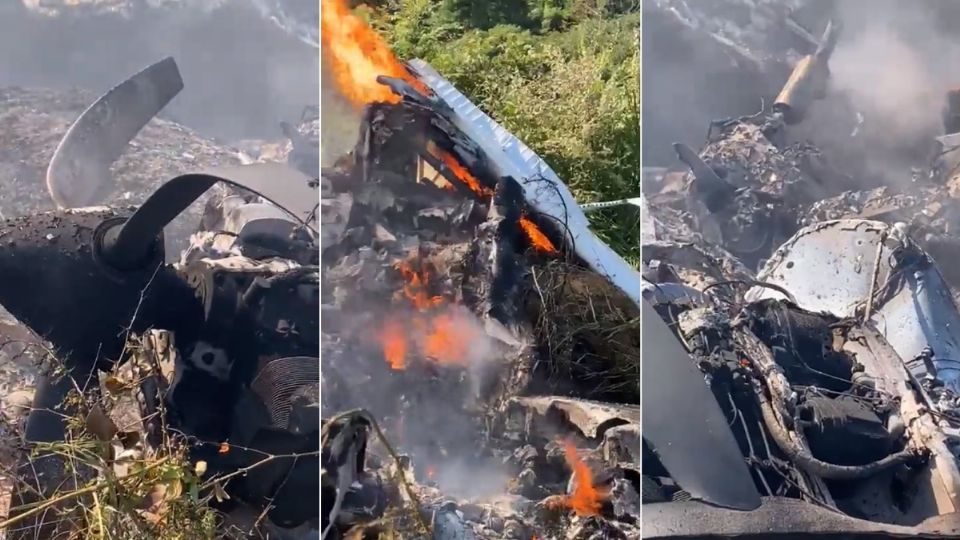 Tras el impacto entre ambas aeronaves sobrevino una explosión que dejó envueltas en llamas ambas avionetas