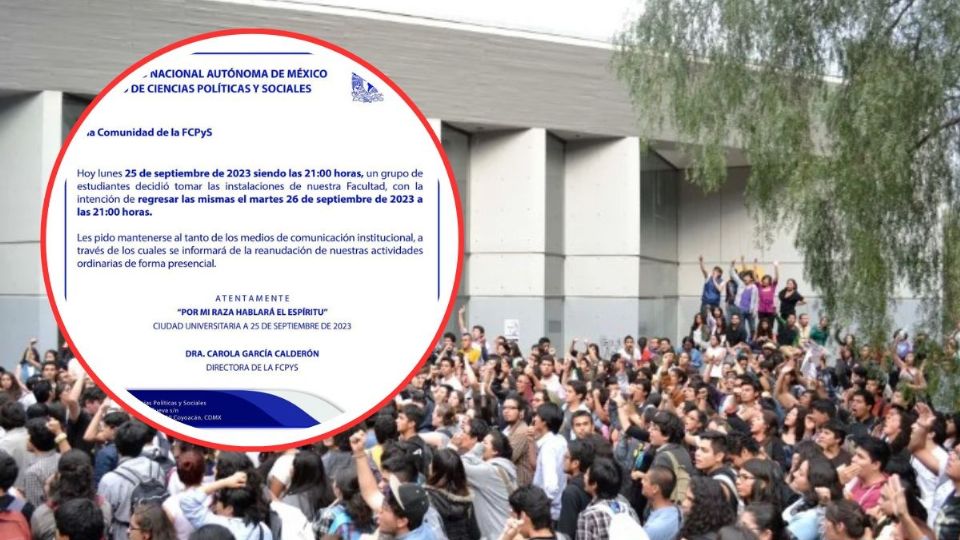 Estudiantes tomaron la Facultad de Ciencias Políticas y Sociales de la Universidad Nacional Autónoma de México (UNAM)