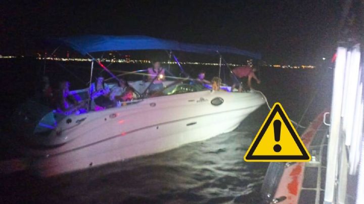 Así rescataron yate varado con 12 personas en costas de Veracruz