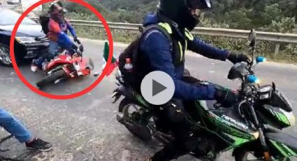 Arrollan a motociclista en Real del Monte | VIDEO