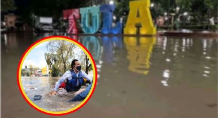 Inundación de Tula: la vez que el exgobernador Omar Fayad cayó de una lancha