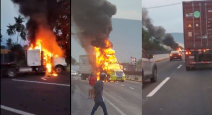 VIDEO| Comando incendia 3 tráileres y bloquea puntos en autopista Colima-Manzanillo