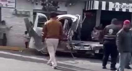 Explosión de cohetón en camioneta oficial de Tepeapulco deja 3 heridos, 2 graves | VIDEO