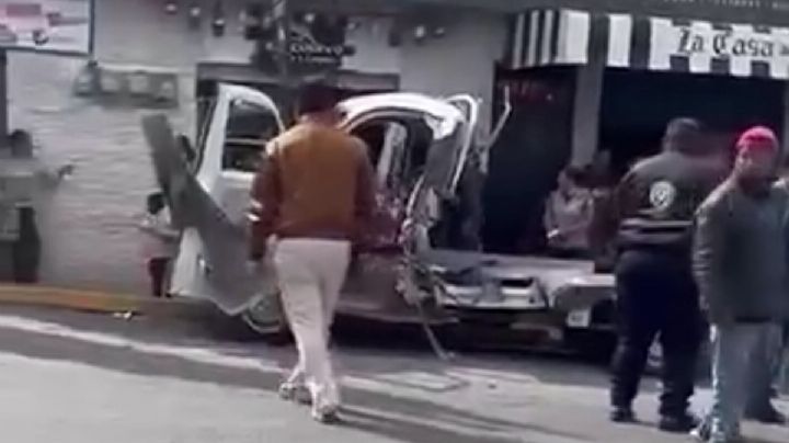 Explosión de cohetón en camioneta oficial de Tepeapulco deja 3 heridos, 2 graves | VIDEO